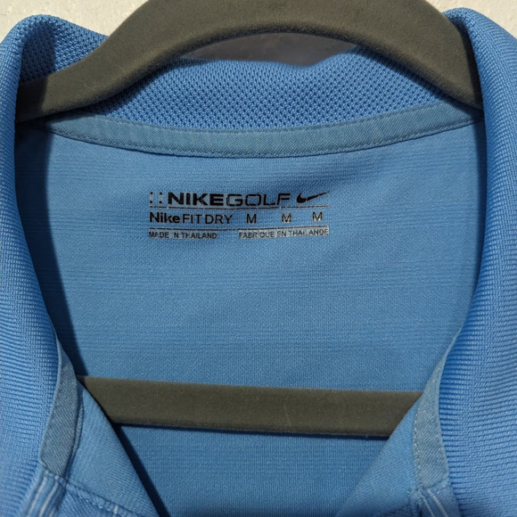 Nike Men's Golf Shirt Blue Stripe Fit Dry - Picture 4 of 6